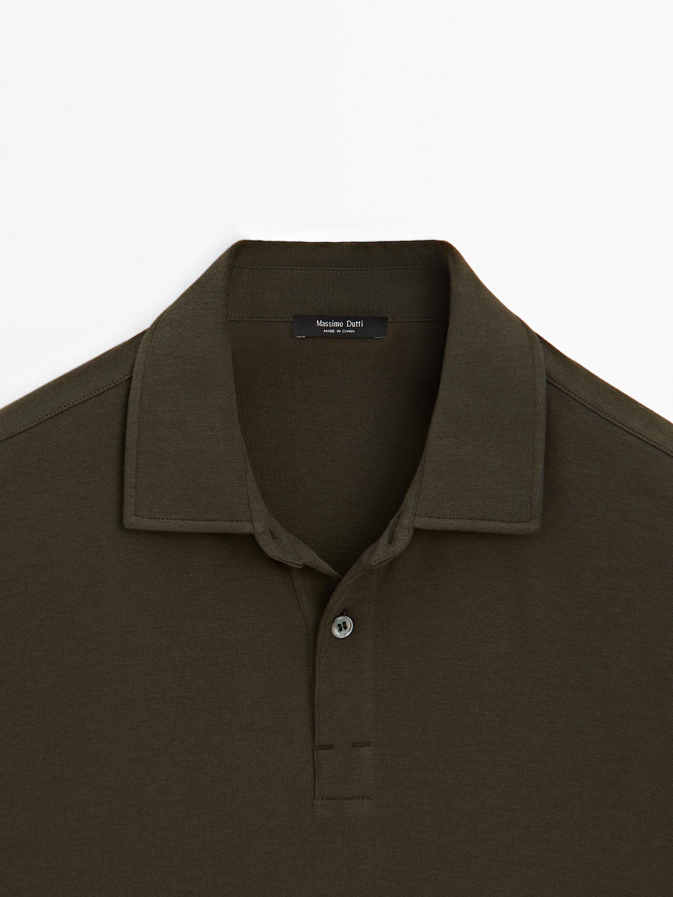 Cotton blend short sleeve polo shirt